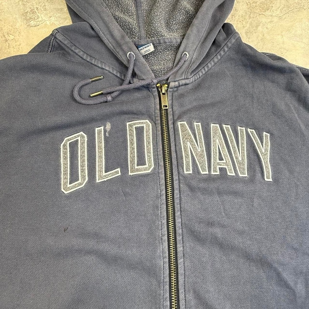 Y2K old navy spell out zip up hoodie jacket xl - Picture 4 of 8